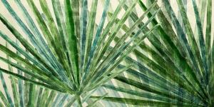 Watercolor Palms Horizontal One