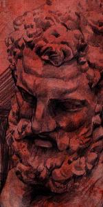 His Red Marble Bust