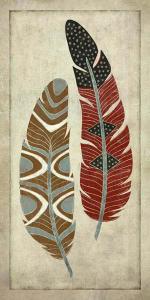 Stylized Feather Brown & Red