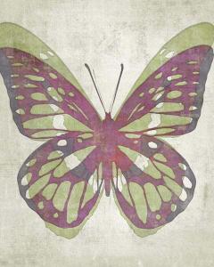 Letterpress Butterfly Plum Green