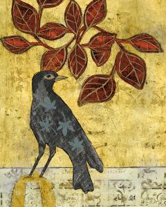 Blackbird With Leaves