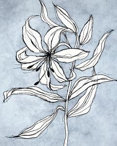 Sketched Floras on Blue 2