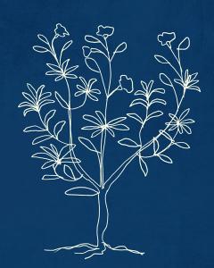 Loose Botanical 3 on Blue