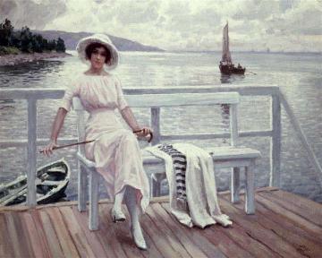 Young Lady Sitting on a Jetty