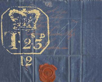 Stamp and Seal on Blue