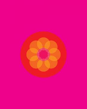 Pink Mod Flower Five