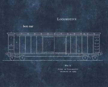 Train Diagram Dark Box Car