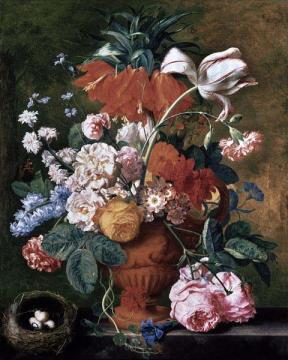 A Vase of Rich Summer Flowers