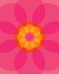Pink Mod Flower Four