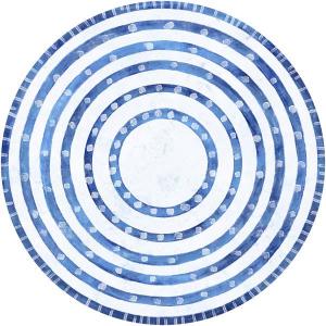 Mixed Pattern Round Blue 3