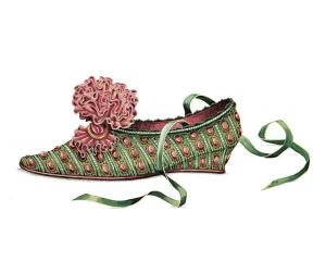 Period Shoe: No. 3 Green and Pink Slipper