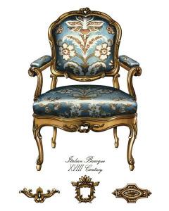 Blue Italian Baroque Chair