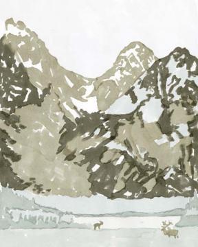 Watercolor Mountain Retreat II