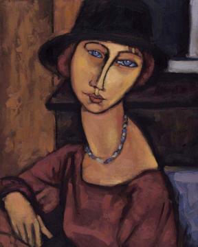 Modigliani Study with Black Hat