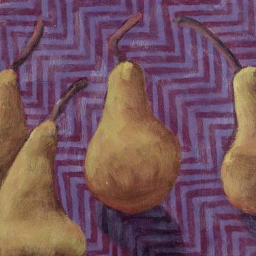 Purple Herringbone with Pears