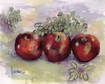 Apples and Grapes on Spanish Linen