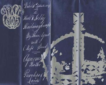 Crown Script on Blue