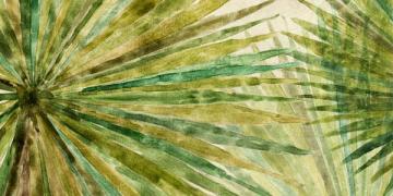Watercolor Palms Horizontal Two