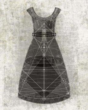 Diagrammatic Dress Black