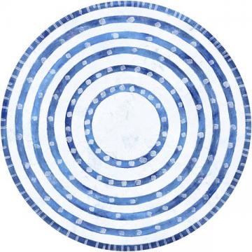 Mixed Pattern Round Blue 3